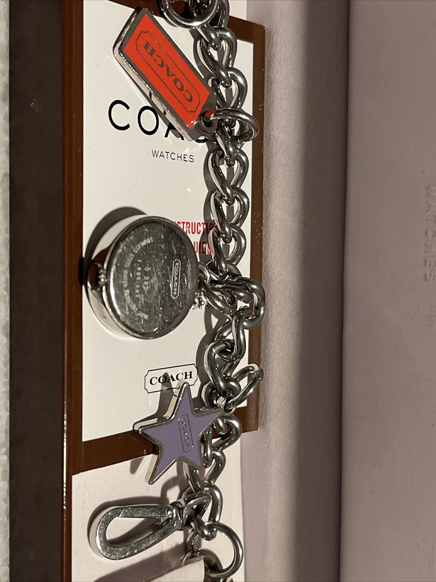 COACH Watches Silver Chain Link Charm Bracelet Watch Vintage