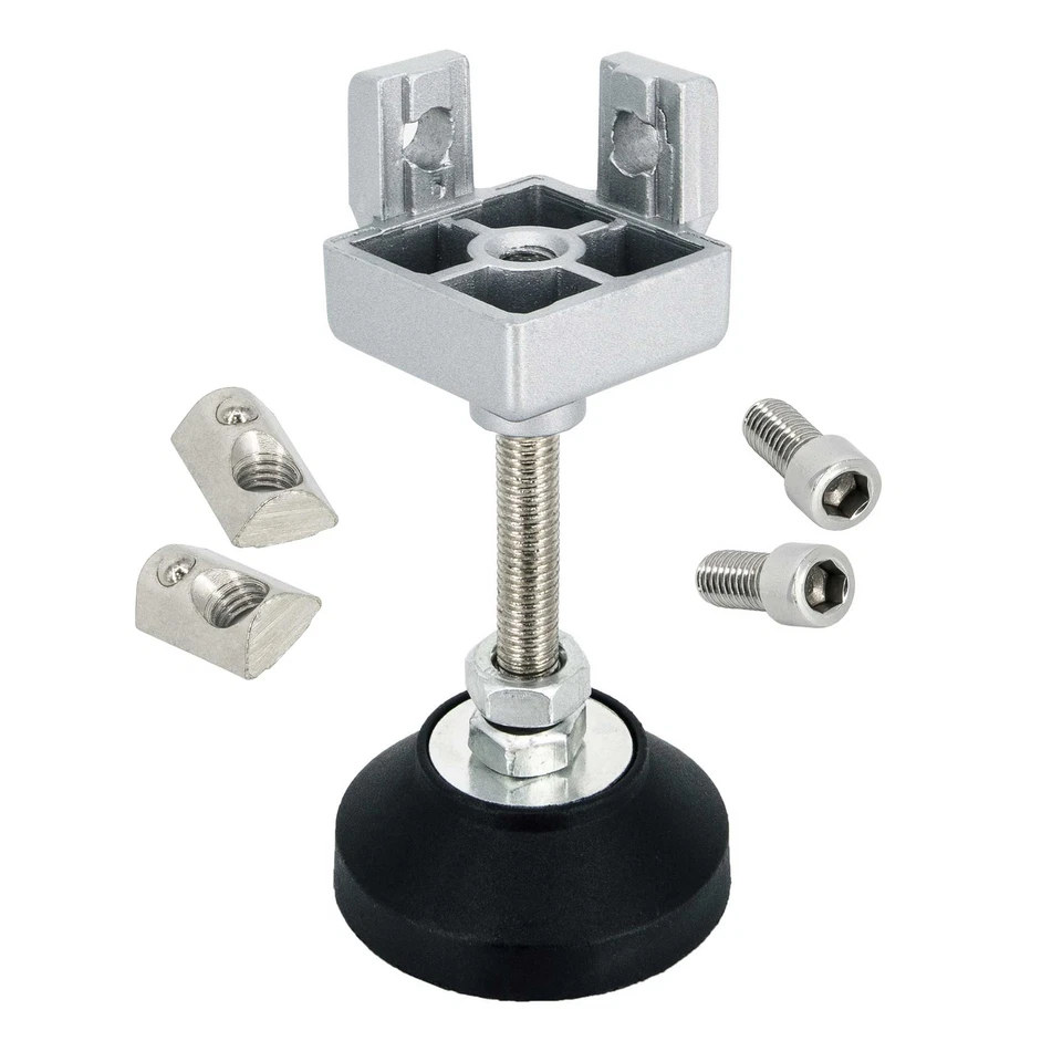 10x Stellfuß Fußverbinder 40x40 mm Nut 8 Aluminium Profil Nivellierfuß Standfuß