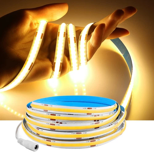 Striscia LED Cob 12V 24V striscia luminosa striscia bianco caldo bianco NW autoadesiva - Foto 1 di 24