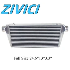 Universal Turbo Front Mount Aluminum Intercooler 25*13*3" Tube & Fin