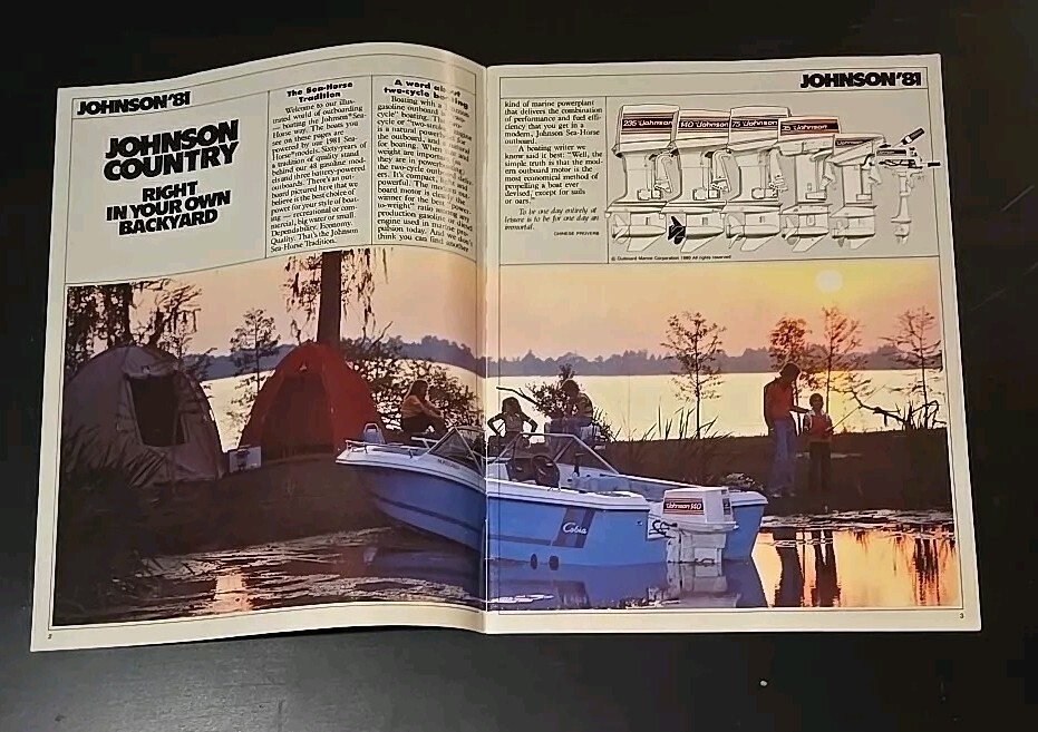 Brochure Revendeur Johnson Sea Horse 1981 - Vintage Hors-bord