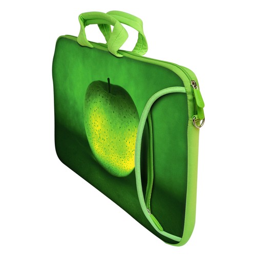 Bolso de manga de neopreno para computadora portátil de 15 pulgadas color verde con bolsillo lateral - Imagen 7 de 19