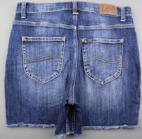 Pantalones cortos de jean para mujer Lee Heritage calce relajado con botones de altura talla 12M - Imagen 5 de 7