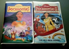 DISNEY'S POCAHONTAS  POCAHONTAS II  CHILDREN'S VHS VIDEO TAPES-- IN CASES