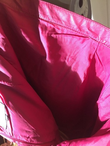 Sexy GIII(3) Leather Vintage 80's Pink Color Pencil Skirt Size 11/12 W/ Pockets - Picture 6 of 12