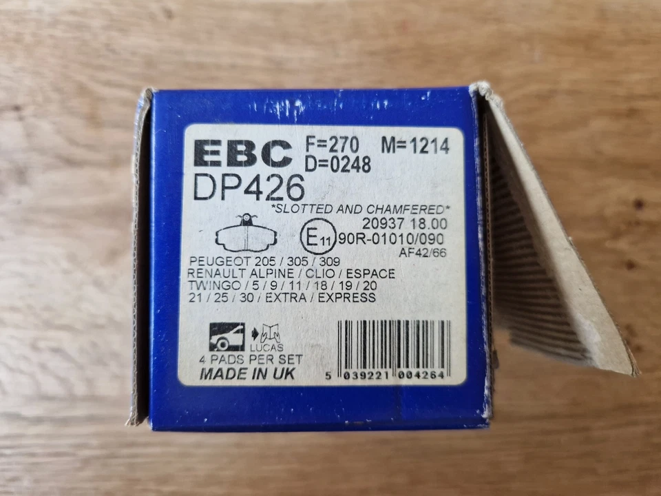 Juego de pastillas de freno para Peugeot 205, Renault EBC DP426 Foto 4 de 4