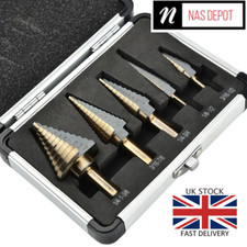 5 Pcs Hole Saw HSS Large Metal Step Cone Drill Hole Titanium Cutter Bit Set Tool