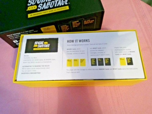 Game Social Sabotage by BuzzFeed for Ages 17 and up NEW and Sealed Adult Cards - Picture 3 of 3