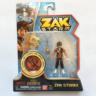 Zak Storm Zak 3 inch Action Figure With Level-Up Coin In Came Loot BANDAI T-167