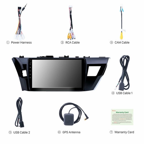 2Din Android 10.1 Car Stereo GPS Navi WIFI For Toyota Corolla 2014-2016 FM Radio - Picture 8 of 8