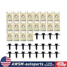 40Pcs Metal Car Screw Body Fender Bumper Retainer U Nut Clips Gasket Fastener US