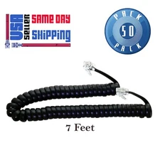 50 Pack Telephone Handset Cord  7 Foot  Free Shipping Tuff Jacks