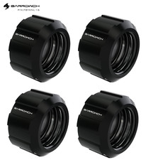4 Pack BarrowCH Helm G1/4" Compression Fitting for 16mm OD Rigid Tubing Black