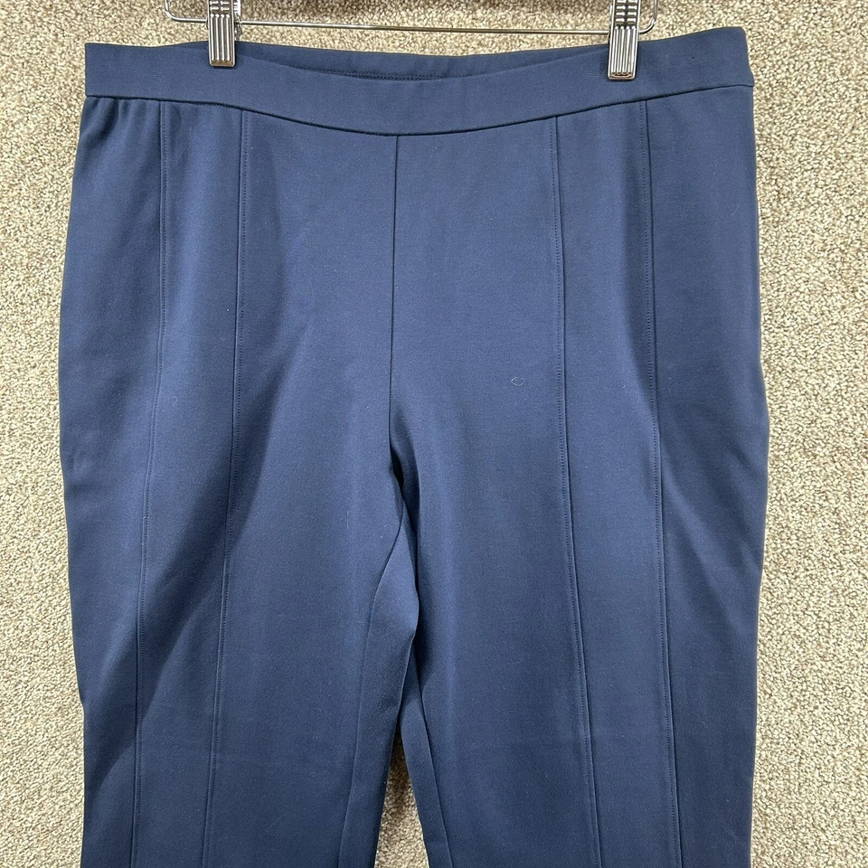 H by Halston Women's Pants Size 16 Blue High Rise Side Zip Closure Stretch - Image 2 of 4