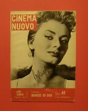 Sophia Loren autograph on CINEMA NUOVO 1955 magazine with P.O.A. !!!