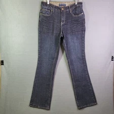 Gitano Women’s Stone Wash Bootcut Stretch Jeans Blue Mid Rise Relaxed Fit Size 8