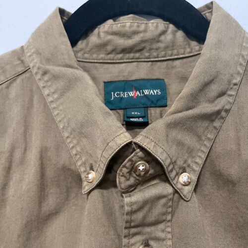 J. Crew Always Oxford Button Down Army Safari Green 1987 shirt XXL 2XL J5616