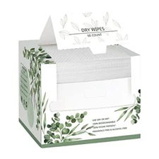 Disposable Biodegradable Dry Face Wipes for Sensitive Skin Makeup Removing,60 Pc
