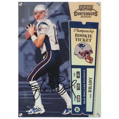 2000 Playoff Contenders Tom Brady Rookie Auto Acrylic Print Card Art