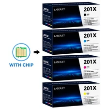 4PK For HP 201X Black ,Cyan , Magenta , Yellow High Yield Toner Cartridges Set