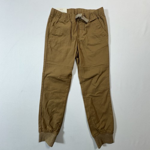 Cat & Jack Jogger Pants 5T Stretch Brown Reinforced Knee Toddler Boys NWT