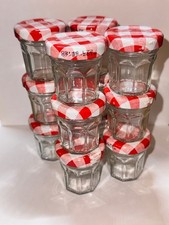Lot of 12 Bonne Maman Empty Mini Jam Jar with Gingham Lids 1 oz