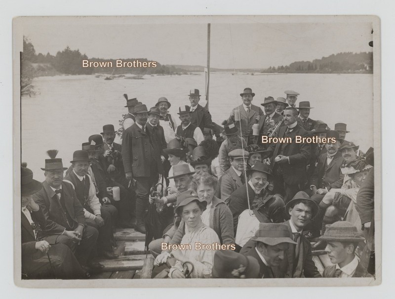 Vintage 1910s Bavaria Germany Passengers on Raft Travel The Isar River Photos (2