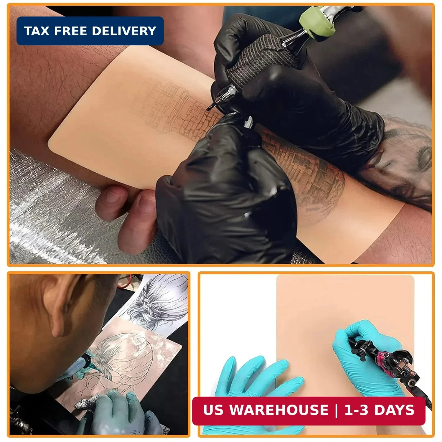 Yuelong 20Pcs Tattoo Practice Skins Blank Fake Skin for Tattoo Supplies - product detail image 6