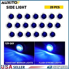 20 Pcs Waterproof Blue Strobe Steady Marker Lights 34 Inch Led 12-24v Ip67 Us