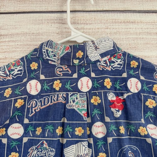 Vintage Reyn Spooner 1998 World Series Hawaiian Shirt Men's Large Blue - Picture 6 of 9