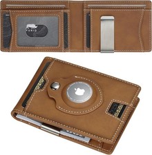 Airtag Wallet Men Slim: RFID Card Wallet with Airtag Holder - Apple Air Tag Wall