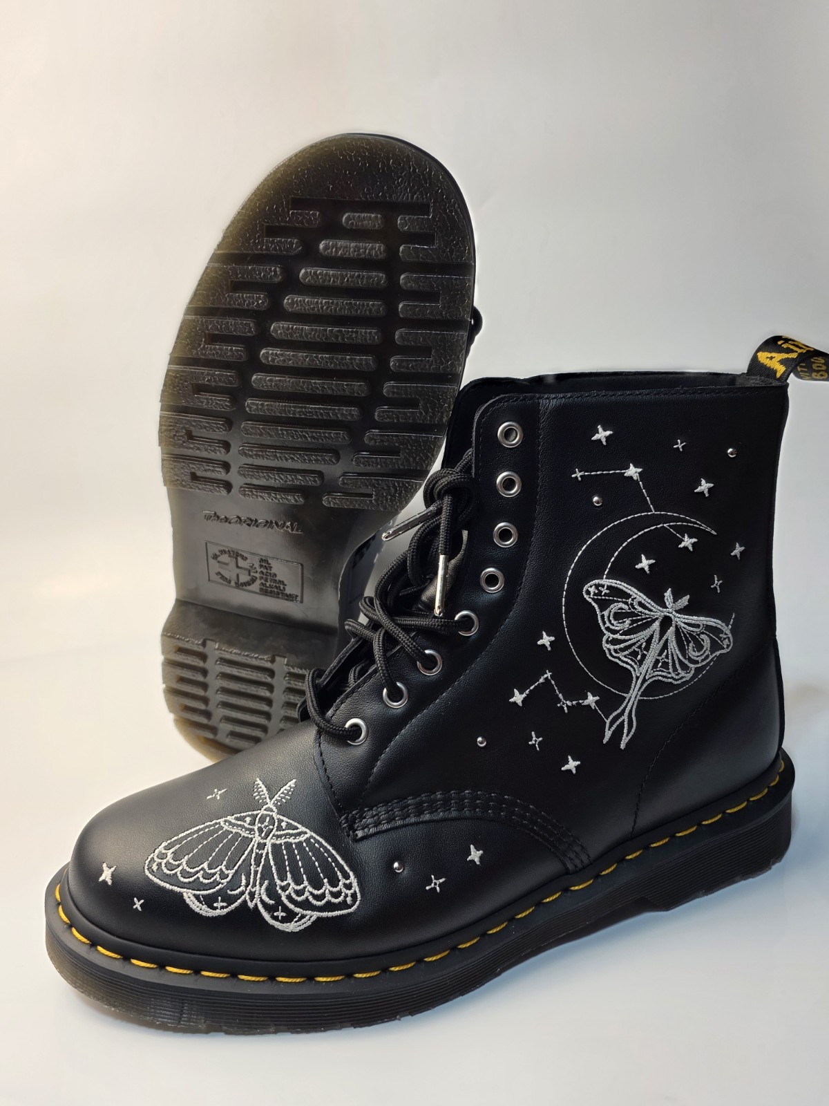 New Dr.Martens CM 1460 Pascal Black “Celestial Moth” boots Woman's 13 Men's 12 image 2