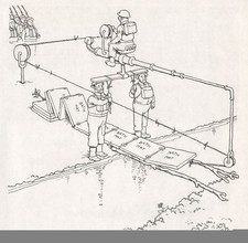 HEATH ROBINSON. Cork mat method of crossing streams. Second World War 1973