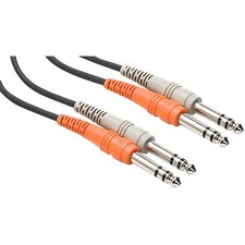 Hosa Balanced Dual 1/4in TRS Male to Balncd Dual 1/4i TRS Male Patch Cable 3 Mtr