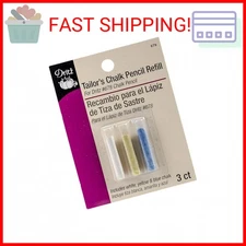 Dritz Pencil Refill, White, Yellow & Blue, 3 Count Tailor's Chalk
