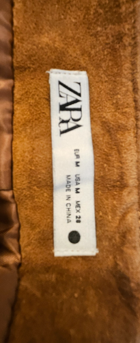 Suede mini skirt zara size medium size 10 tan 70s style a line - Picture 3 of 8