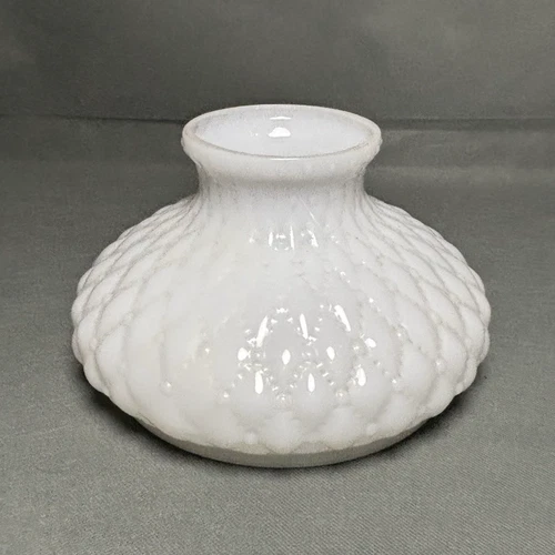 Vintage Lamp Shade Milk Glass Diamond Quilt Pattern Hurricane Shade Replacement