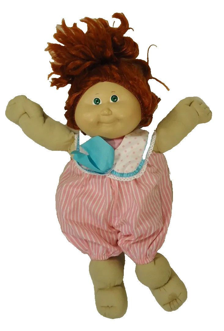 Cabbage Patch Kids 012-30cp Vintage Doll Pink Jumpsuit Plastic Fabric