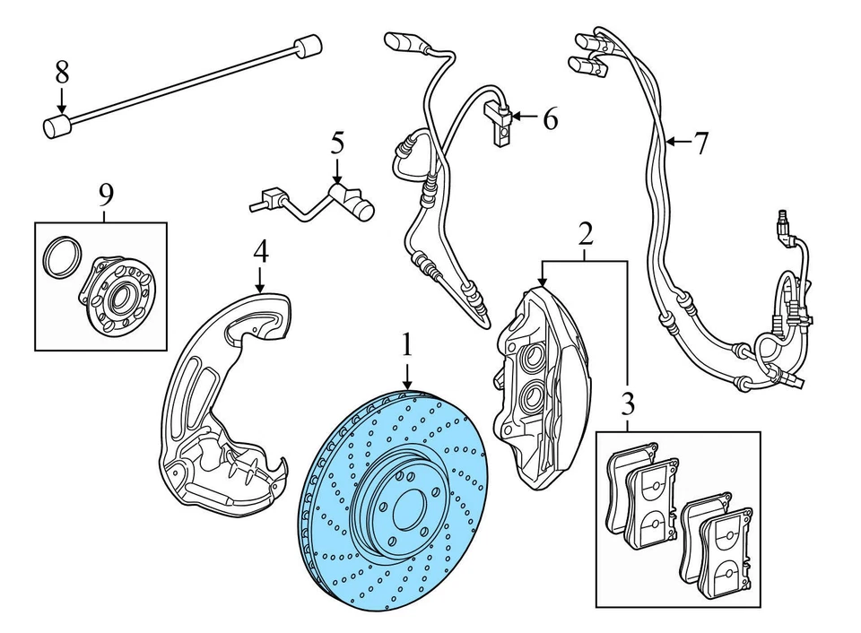 2015-2017 MERCEDES-BENZ S600 6.0L - Front Brake Rotor / DISC 2224215200 - Image 3 of 4
