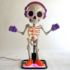 3 FT ANIMATED LED DANCING PARTY SKELETON HALLOWEEN ANIMATRONIC PROP