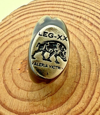 Legio  VALERIA VICTRIX  SPQR seal ring Roman Style Handmade Bronze Antique Look