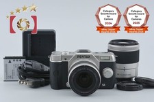 "Shutter count 3,746" PENTAX Q10 Silver 12.4 MP Digital Camera 5-15 15-45 Lenses