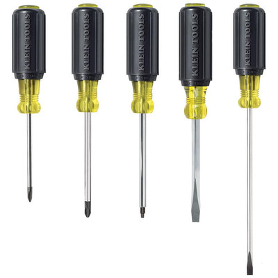 Klein Tools 80031 Screwdriver Set Made In Usa 5-Piece Kit Includes 2 Slotted 2