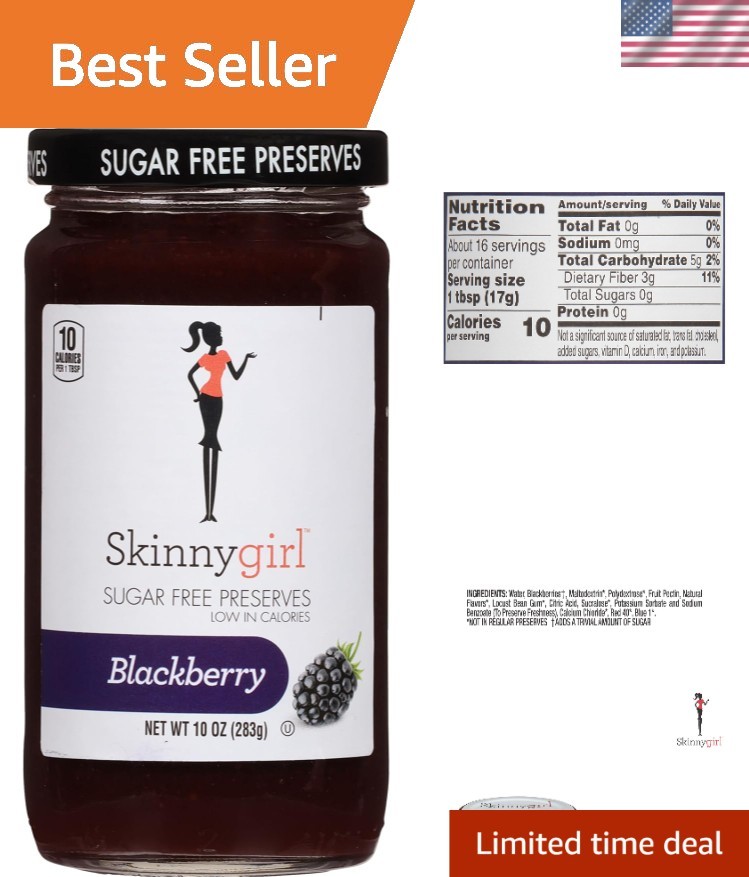 Low-Calorie Blackberry Mule Sugar Free Preserves, 10 Oz - Enhance Your Breakfast