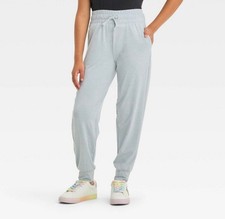 NEW LARGE Gray Girls Soft Stretch Jogger Pants - All In Motion