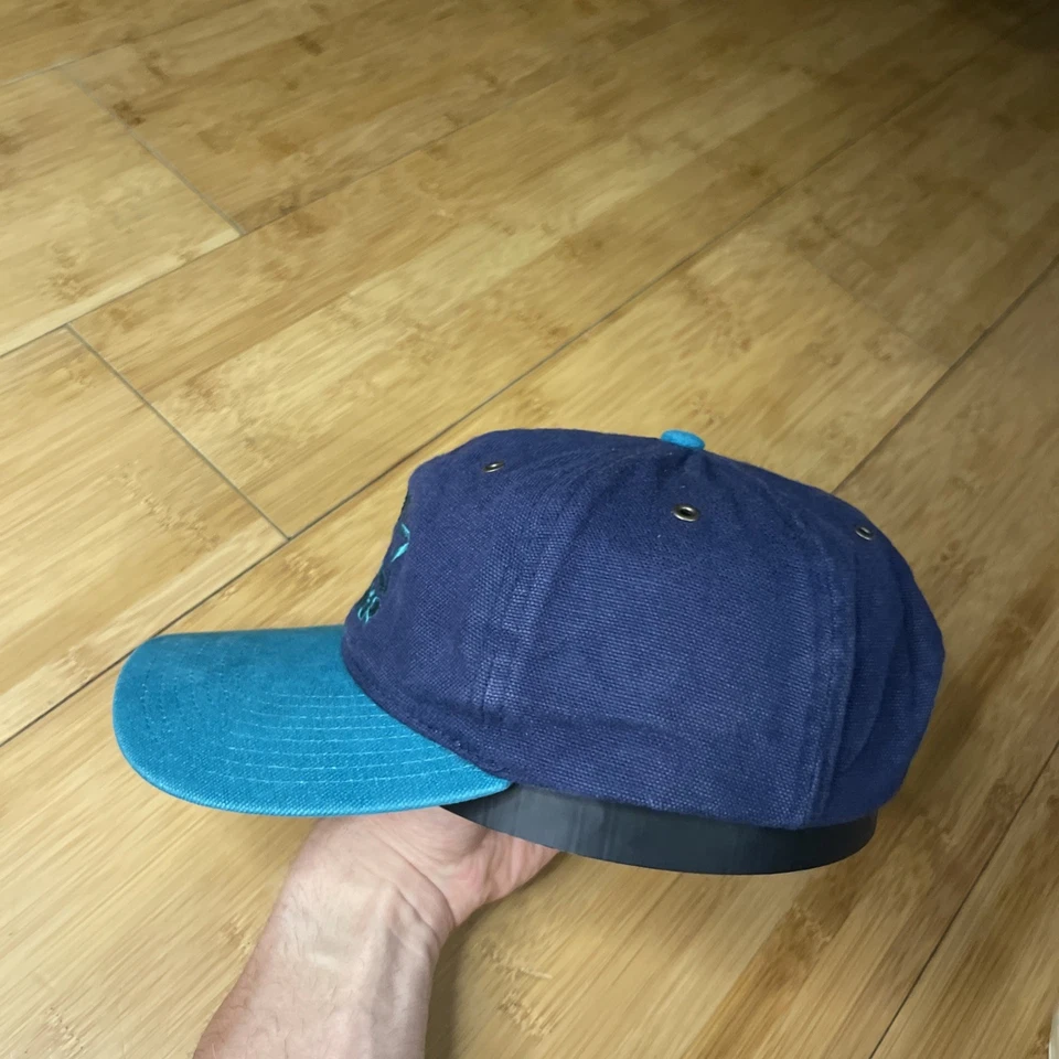 De Colección Starter Azul Marino Verde azulado Aqua Cuero Correa Gorra Gorra Retro No Estructurada Foto 4 de 4