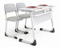 Modernes SchulmöBel Set Mit Stabiler Schulbank Und Grauen StüHlen