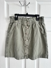 American Eagle AEO Paper Bag Cargo Mini Skirt Hi-Rise Utility Size 6 Olive Green