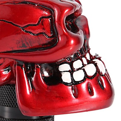 Skeleton Skull Head Car Modified Gear Shift Knob Stick Lever Shifter Red