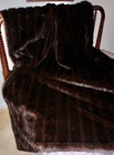 74 1/2 X 60 HUGE Luxury HEAVY Mink Faux Fur Throw Lined Blanket, Cable Trim